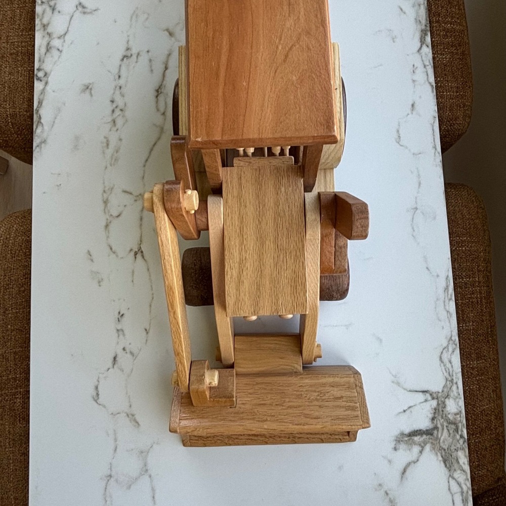Handcrafted Wooden Excavator Backhoe Loader Heavy Equipment Construction Model - Picture 8 of 15